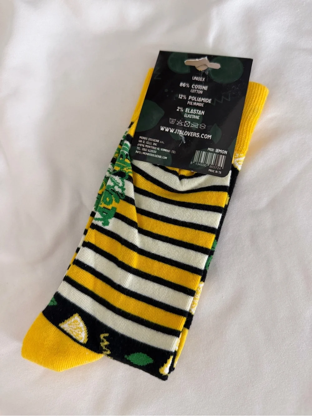 Limoni Black & Yellow Men's Crew Socks